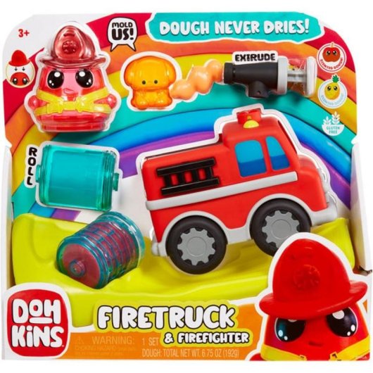 Kit de modelagem MGA Entertainment DohKins Camião de Bombeiros e Bombeiro