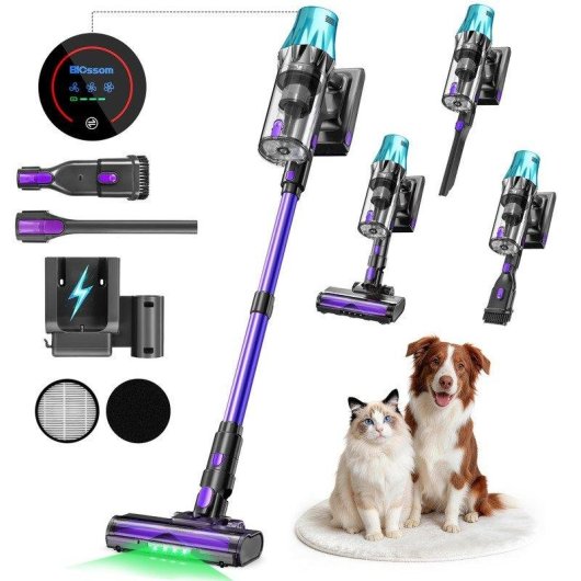 Aspiradora sin Cable Blossom V20 600W 55 kPa 65 min Verde Azul Morado