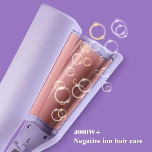 Enrolador de Cabelo Klack Ondas Francesas Cerâmico 32mm Iónico 160-220°C 4 Temperaturas Lila