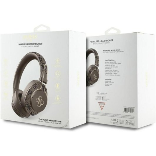 Guess Bluetooth Kopfhörer GUBHS72P4FC4M kabellos mit ANC, USB-C, braun gold