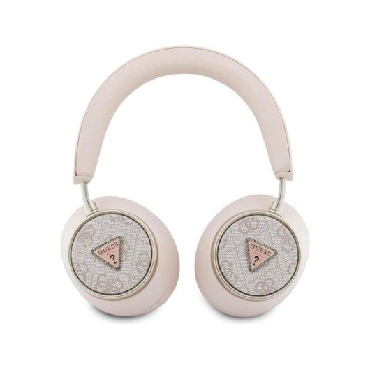 Auriculares Guess 4G Triangle Logo Bluetooth sem fios com ANC, rosa