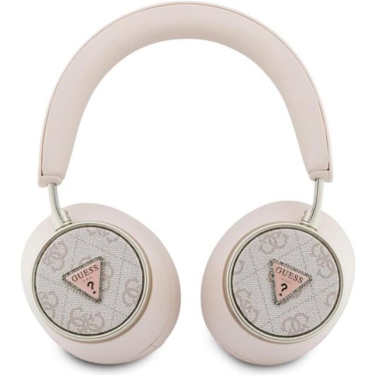Auriculares Guess 4G Triangle Logo Bluetooth sem fios com ANC, rosa
