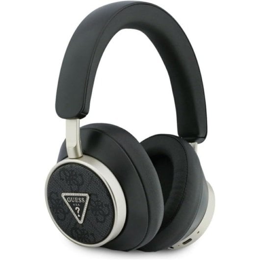Casque Bluetooth Guess avec ANC, micro, commande vocale et logo, noir