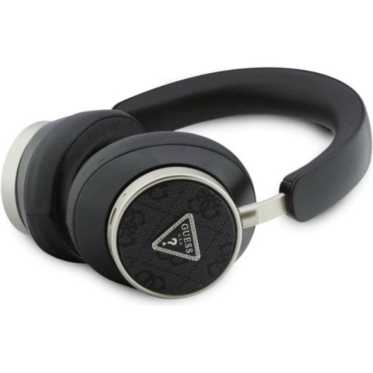 Casque Bluetooth Guess avec ANC, micro, commande vocale et logo, noir
