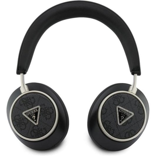 Casque Bluetooth Guess avec ANC, micro, commande vocale et logo, noir