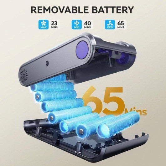Aspiradora sin Cable Blossom V20 650W 55 kPa 65 min Láser Verde Morado