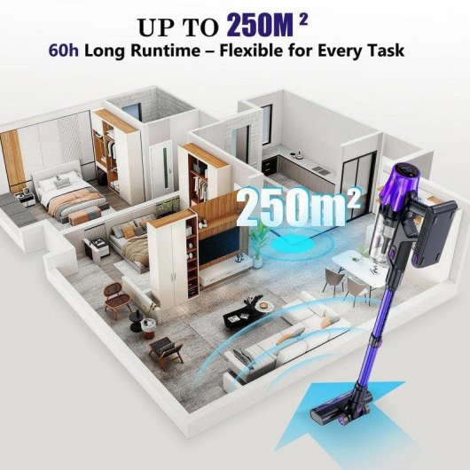 Aspiradora sin Cable Blossom V20 650W 55 kPa 65 min Láser Verde Morado