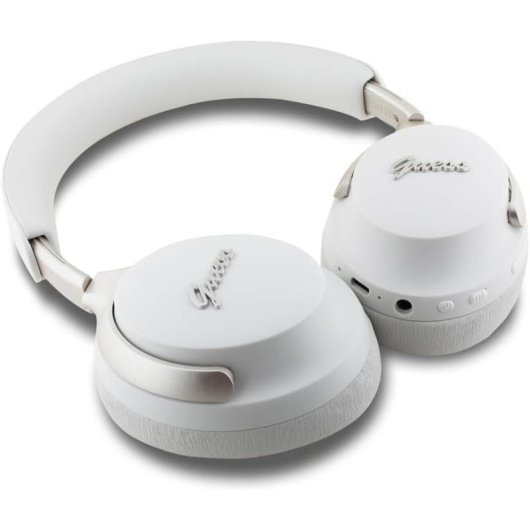 Cuffie Bluetooth Guess Metal Script ANC ENC Wireless con Logo Metallico Beige