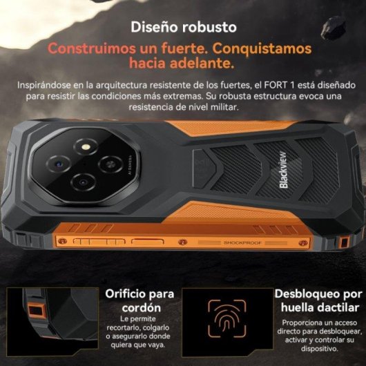 Blackview Fort 1 4G 6GB 6.56" Preto 256GB bateria NFC