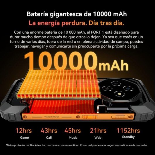 Blackview Fort 1 4G 6GB 6.56" Preto 256GB bateria NFC