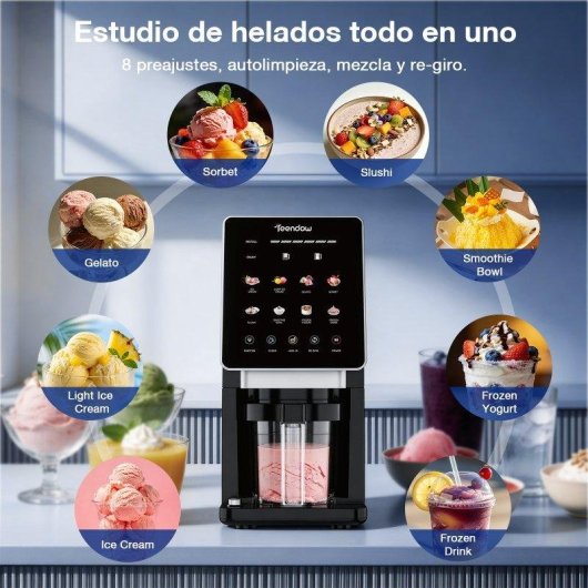 Machine à glaces Teendow KF-2501 1800W 650ml 3 Bols Noir
