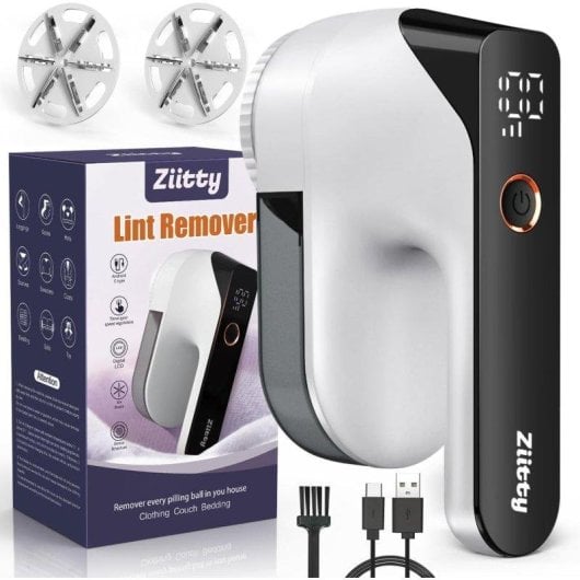 Depeluciatore Elettrico Ziitty 3 Livelli di Potenza 6 Teste Bianco