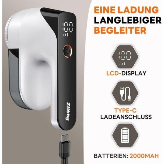 Depeluciatore Elettrico Ziitty 3 Livelli di Potenza 6 Teste Bianco