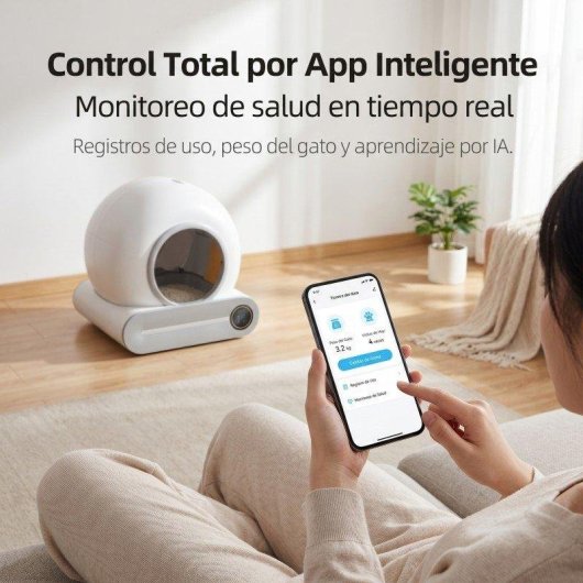 Cassetto lettiera intelligente Welltin 65L silenzioso App 1-8kg