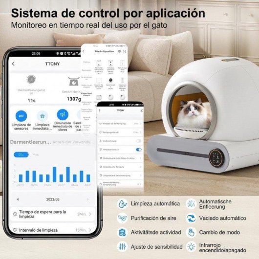 Cassetto igienico autopulente Welltin 65L con ozonizzazione e App