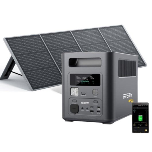 Station d’énergie AFERIY Nomad 1800 + 1024Wh 9 ports USB-C PD 140W Batterie Li-ion Chargeur solaire