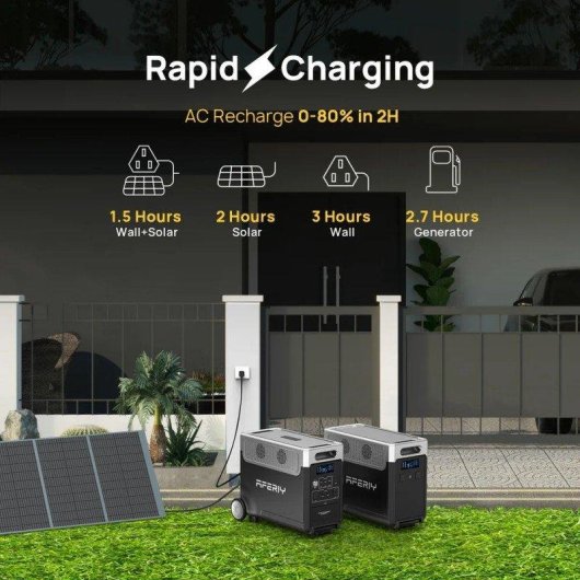 Station d’énergie AFERIY P310-EC 3840Wh 15 ports AC, USB LiFePO4 Charge solaire