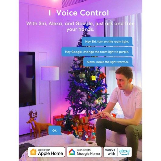Ampoule LED Autrucker E27 9W RGBWW 850lm WiFi Smart Compatible HomeKit Alexa Google