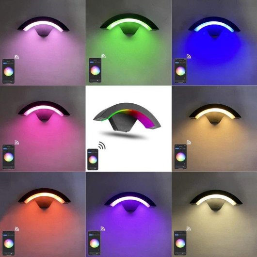 Lampe Murale LED 9W RGB IP65 Autrucker Compatible Alexa et Google Assistant