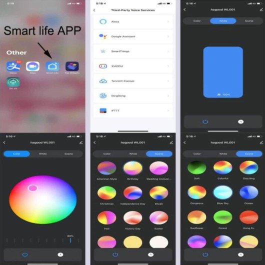 Lampe Murale LED 9W RGB IP65 Autrucker Compatible Alexa et Google Assistant