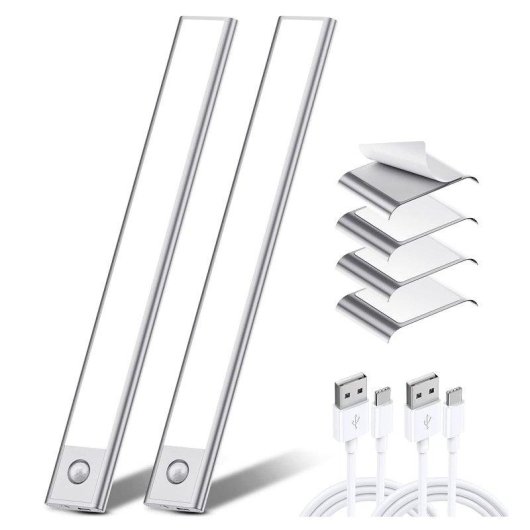 LED-Lampe 40cm Autrucker Pack 2 mit Bewegungssensor USB-C Magnetisch