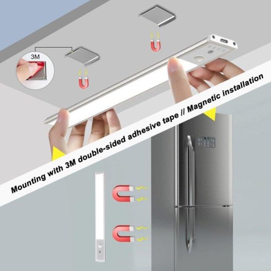 Luces LED bajo gabinete Autrucker con sensor de movimiento, recargables USB y magnéticas