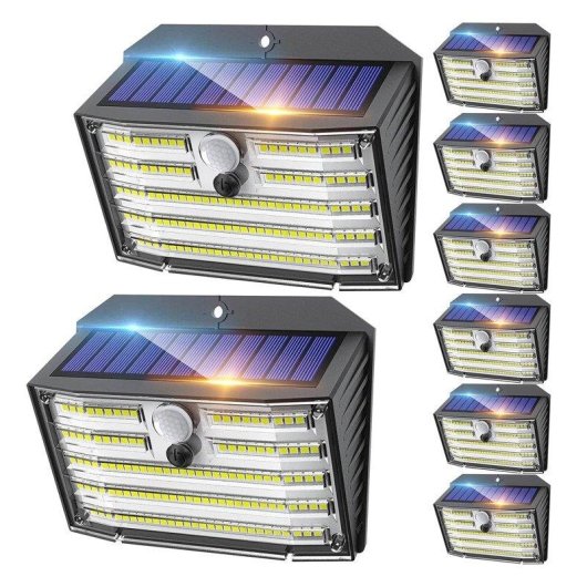 Pack 8 Focos Solares Autrucker con Sensor de Movimiento IP65