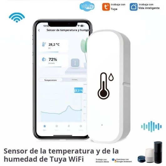 Sensor de Temperatura y Humedad Autrucker Wifi Compatible con Monitoreo Remoto