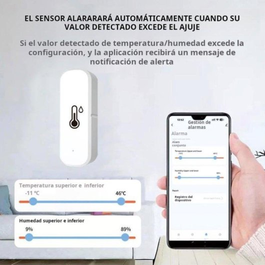 Sensor de Temperatura y Humedad Autrucker Wifi Compatible con Monitoreo Remoto