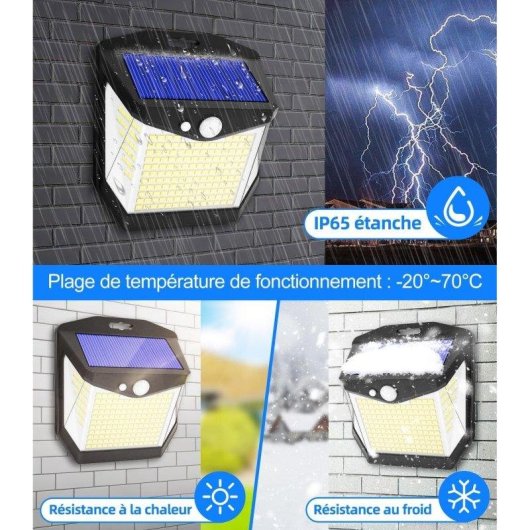 Luz Solar de Pared Autrucker 248 LED con Sensor de Movimiento IP65 6 Pack
