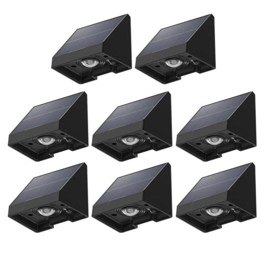 Pack 8 Luces Solares Para Valla LED Blanca Cálida Autrucker