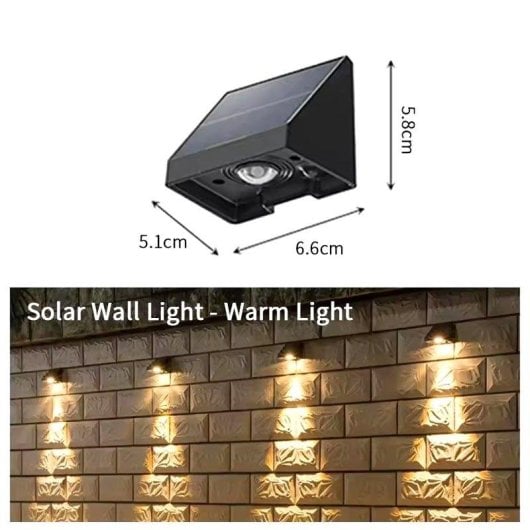 Pack 8 Luces Solares Para Valla LED Blanca Cálida Autrucker