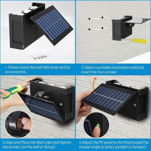 Wandleuchte LED Solar Autrucker Pack 2, Warmweiß, IP65 Garten Balkon