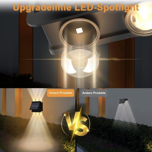 Luz Solar de Pared LED Autrucker IP65, Luz Arriba y Abajo, Blanco Cálido, Para Exterior