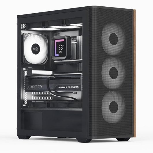 Case PC Aerocool D501A Torre Media Nera/Legno ATX