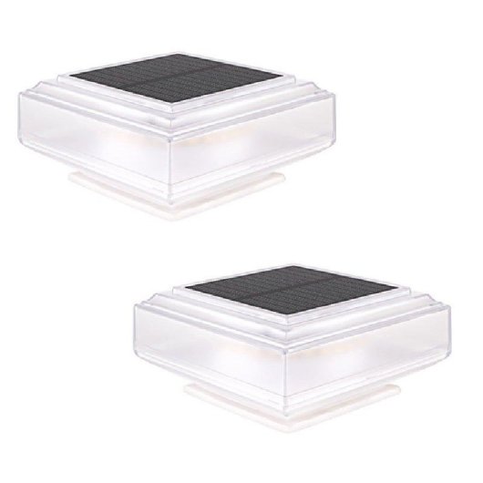 Poste de Luz Solar Autrucker 2 Unidades Cálida para Patios, Vallas y Jardines