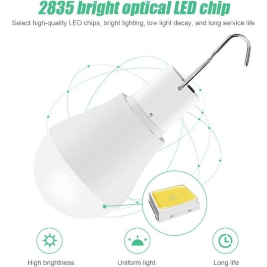 Lámpara LED Solar Portátil Autrucker Impermeable con Carga USB