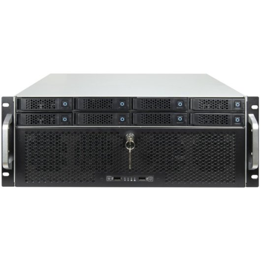 Serveur Inter-Tech 4U-4708 Rack Noir Acier 4U ATX EATX ITX Micro ATX SSI CEB EEB