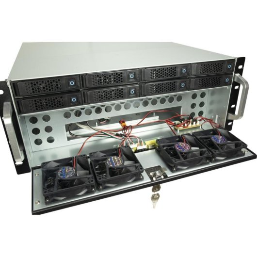 Serveur Inter-Tech 4U-4708 Rack Noir Acier 4U ATX EATX ITX Micro ATX SSI CEB EEB
