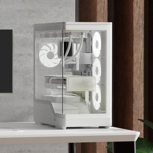 Caja PC Aerocool P500A-WT Midi Tower Blanca ATX Vidrio Templado RGB
