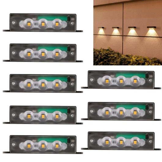 Luz Solar de Pared Autrucker 3 LED Cálida Impermeable IP65