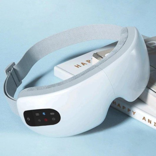 Gafas de Masaje Ocular Klack Bluetooth Calor Ajustable Plegables Blancas