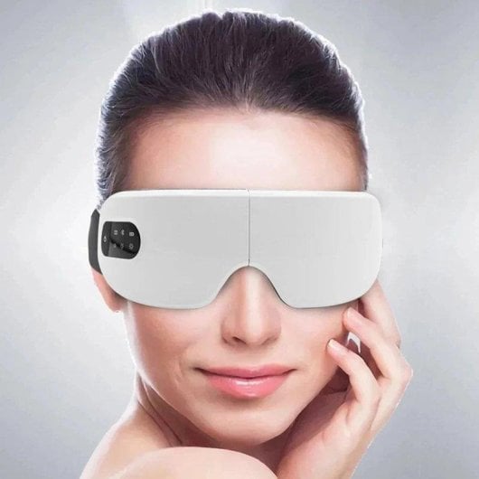 Gafas de Masaje Ocular Klack Bluetooth Calor Ajustable Plegables Blancas