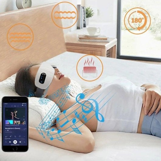 Gafas de Masaje Ocular Klack Bluetooth Calor Ajustable Plegables Blancas