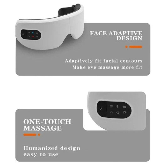 Gafas de Masaje Ocular Klack Bluetooth Calor Ajustable Plegables Blancas