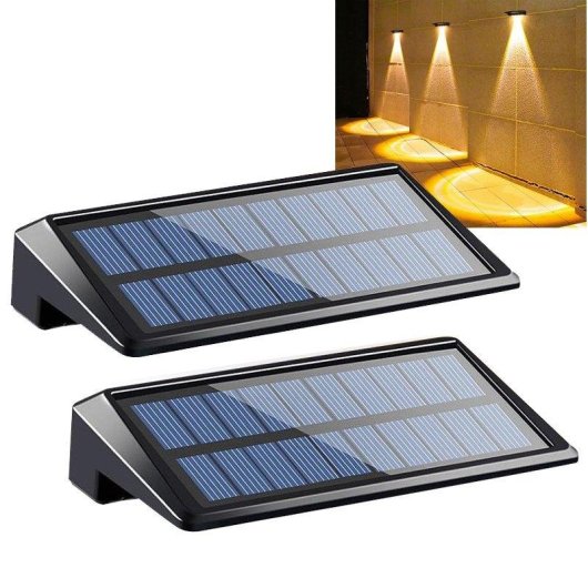 Pack 2 Luces Solares para Valla Autrucker 80 lm Blanco Cálido IP65