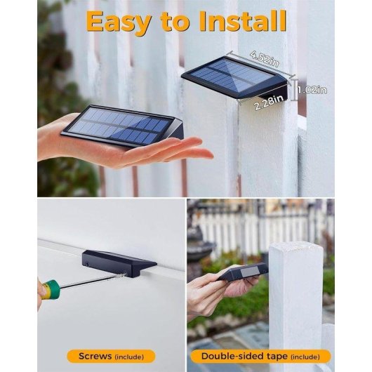 Pack 2 Luces Solares para Valla Autrucker 80 lm Blanco Cálido IP65