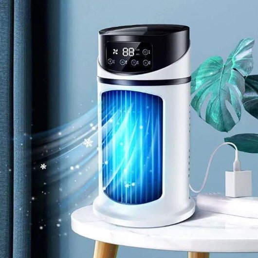 Mini USB-Ventilator Autrucker Tragbar Leise Luftbefeuchter mit Timer