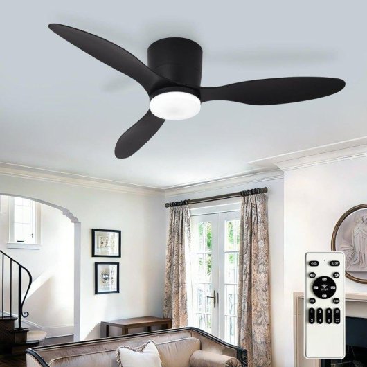 Deckenventilator mit Licht Autrucker 20W 107cm 6 Stufen Leise Fernbedienung
