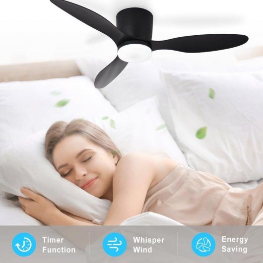 Deckenventilator mit Licht Autrucker 20W 107cm 6 Stufen Leise Fernbedienung